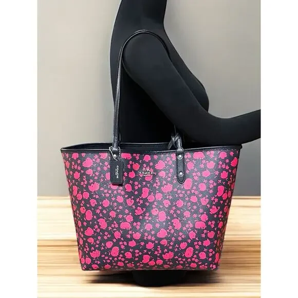 Coach F55862 Reversible City Tote Bag in Prairie Calico Print & Wristlet - Picture 11 of 14